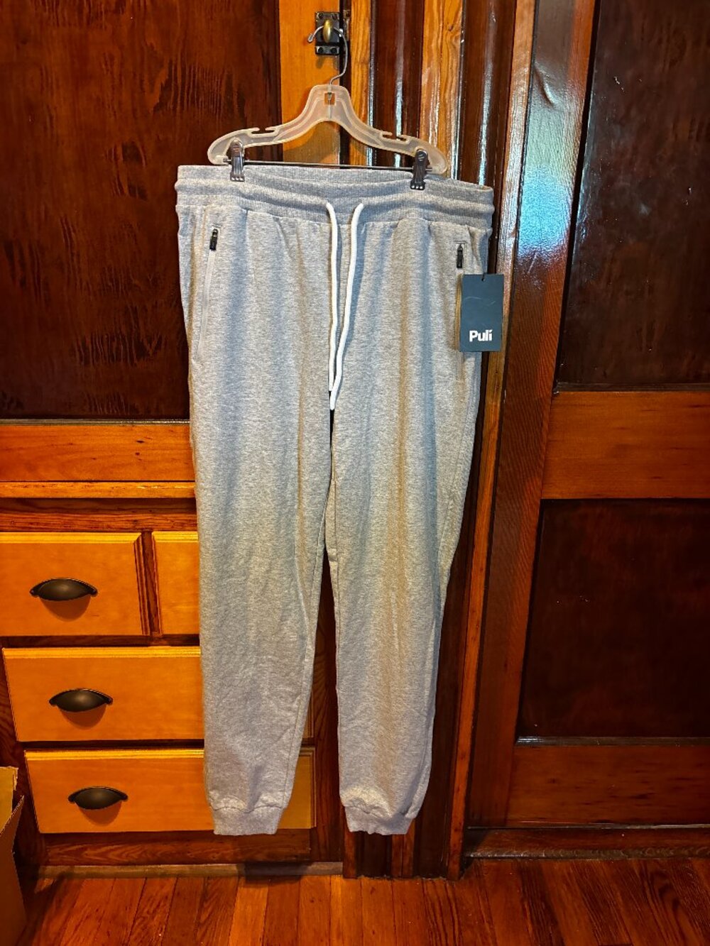 PULI Women's Workout Sweatpants Cotton Jogger w/ Zipper Pockets Size XL NWT